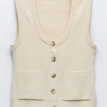 ZARA  Buttoned Knit Sweater Vest Small Photo 0