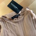 Pretty Little Thing Beige Soft Ribbed Mini Long Sleeve Dress Fall & Winter Layering Photo 5