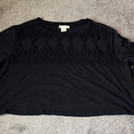 Torrid Festi by  Black Cotton Jersey Crew Neck Crop Top SIZE 0 Photo 0