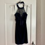 B Darlin  Classic Black Dress with gold Accent Photo 2