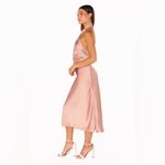Show Me Your Mumu  Jasmine Halter Midi Dress In Rose Gold Luxe Satin Photo 4