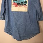 Southern Grace  denim button down Jesus take the wheel patch shirt size L Photo 3