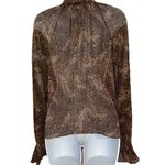 Ramy Brook Animal Print Jolene Blouse Gold Threading NWT $325 Small Photo 4