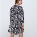 ZARA ZEBRA ANIMAL PRINT LONG SLEEVE A-Line DRESS BLACK/WHITE COLOR SIZE XS NEW. Photo 7