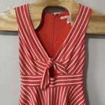 Anthropologie Hutch Coral White Stripe Tie Front Sleeveless Dress Size XSPetite Photo 1
