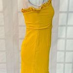 Lulus Lulu’s Leeanne Golden Yellow Strapless Ruffled Bodycon Dress size small Photo 7
