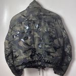 Ashley by 26 International Jacket Womens Large Green Camo Puffer Cropped Winter Photo 1