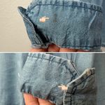 Life Style 100% Tencel Chambray Anchor Quarter Button Top Blue Size M Photo 10