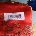 Large Quartz Leaf Pendant in Stainless Steel Blue Photo 7