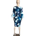 Calvin Klein Blue, White and Purple Flower Dress Photo 3