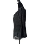 Ralph Lauren  Black Eyelet Top Womens‎ XS Flare Bell Sleeves Drawstring BOHO Photo 3