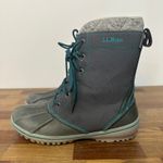 LL Bean Womens Duck Boots 7 Blue Quilted Mid Calf Rain Snow Rubber Lace Outdoor Photo 0