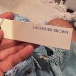 Lavender Brown New WOMENS  Sky Blue Frayed Cardigan shoulder pad small/Med Photo 1