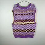 Urban Outfitters  Retro Checker Knit Sweater Vest Multicolor Photo 4