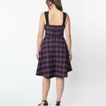 Unique Vintage M Purple Plaid Sweetheart Corset Fit & Flare Swing
Dress 6-8 Photo 1
