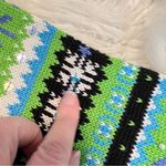 Quacker Factory VTG  Zip Up Sweater Woman’s Size Medium Bright Green Snowflake Photo 9