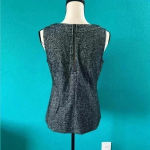 CAbi  black, white, and grey speckle tweed vest top in size small Photo 1