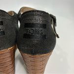 Toms  Clarissa wedge Sandals black with silver shimmer women’s size 8.5 casual‎ Photo 5