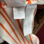 Ann Taylor Orange White Striped V-Neck Sweater Top Size S SP22 Short Sleeve Photo 11