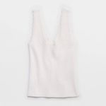 Aerie White Reversible Ribbed Tank Top Photo 2
