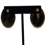 Vintage Mixed Ocean Swirl Shimmer Earrings Gold Tone‎ Statement Posts Oversized Blue Photo 1