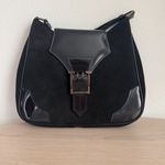 A. Testoni Suede And Patent Leather Black Shoulder Bag Photo 13
