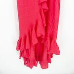 ELF Bali Made By Hand Carmen‎ Red Ruffle Wrap Vacation Party Maxi Dress Size S Photo 3