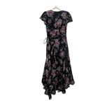 Patrons of Peace Boho Floral Black V-Neck Short Sleeve Floral Maxi Dress Small Photo 8