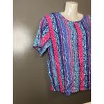 Vintage First Option Shirt Womens Large Abstract Rayon Lined Made USA 90s Photo 1