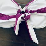 Shade & Shore Target Xhilaration Bandeau Bikini Top - White & Purple Stripes | Size: S Photo 4