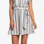 Roxy Peace Of Mind Pastel Stripe Wrap Tie Open Back Dress XS Photo 2