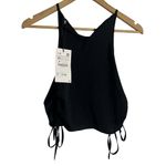 ZARA Black Ruched Sleeveless Side Tie Crop Top Size XS Photo 4