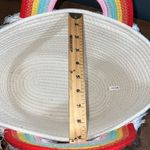 Jumbo rope bag sturdy rainbow handle basket Easter beach tote vacation purse Red Photo 6