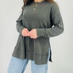 Aerie  slouchy crewneck pullover sweatshirt high low in dark gray XS Photo 1