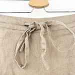 Iximo Womens Beachy Lounge Lagenlook Tapered Leg 100% Linen Pants Size S Khaki Brown Photo 3