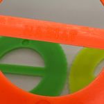 3 Round Scarf Buckles Shirt Clips Rings Orange Green Yellow Rope Design Plastic Photo 8