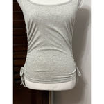 Young & reckless 4th + Reckless Womens Tank Top Gray Heathered Sleeveless Scoop Neck Ruched M New Photo 1