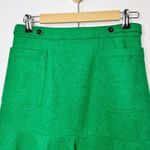 Anthropologie Maeve Kelly Green Wool Blend Flounce Mini Skirt US 6 Photo 4