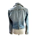 YOUNIQUE Bolero Jean Jacket distressed with front pockets, one button closure. M Blue Size M Photo 2