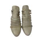 Free People Byron Strappy Mules Block Heel Leather Gray Size 41 USA 10 Cowgirl Photo 1