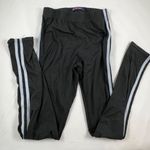 AQ Sport Black Cotton White Stripe Leggings Photo 0