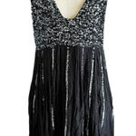 Free People Charcoal Sequins V-neck Mini Dress Women's Size Medium | 74-31-3 Photo 0