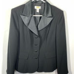 Talbots  Womens Four Jeweled Button Tailored Jacket Black Size 10 petite NWOT Photo 0