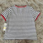 Alfred Dunner Petite  Black & White Striped Red Trim T-Shirt Size Medium Photo 5