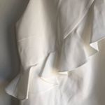 Cushnie et Ochs  white tank diagonal ruffle silk top size 10 designer Photo 2