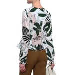 Milly NWOT  Kia Tropical Print Silk Long Sleeve Wrap Top 0 Photo 1