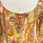 J. Crew 100% Linen Paisley Retro Mod Dopamine Colorful Shift Dress Boho size 4 Photo 4