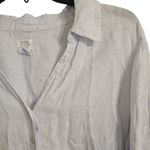 Sigrid Olsen Womens Stripe 100% Linen Button Up Roll Tab Sleeve Shirt Sz 1X Photo 1