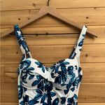 Niptuck Swim Size 4 Blue White Floral One Piece Ruched Swimsuit Photo 4