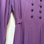 Vintage 90s Purple Midi Dress Lace Collar Long Sleeve Tie Waist Lisa II Size 12 Photo 6